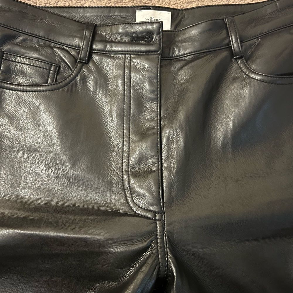 Wilfred melina high rise straight vegan leather pants 6 - Picture 8 of 11